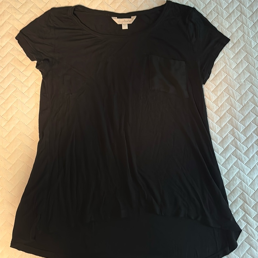 Charming Charlie, size small black high low t-shirt